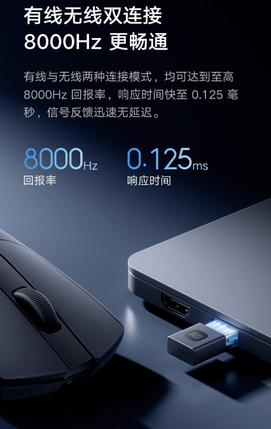 8000Hz回报率+65g轻量化设计AG真人平台279元！小米鼠标X1发布(图3)